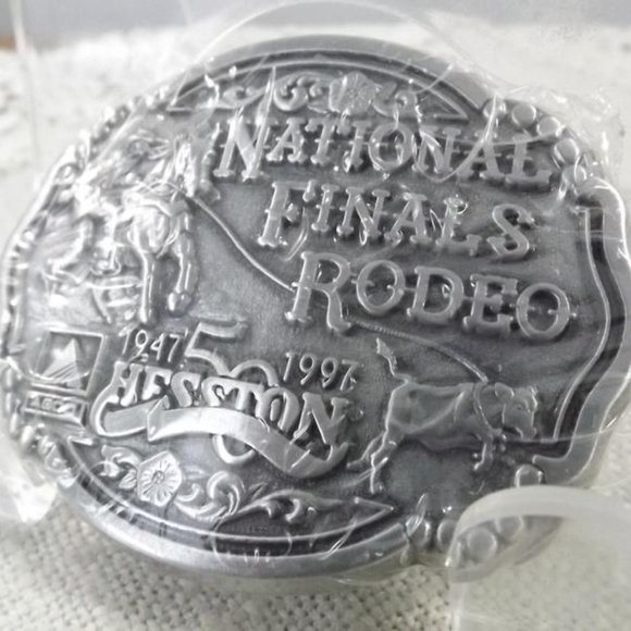 National Finals Rodeo 1997 Hesston Belt Buckle - Picture 2 of 7